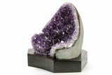 Deep Purple Amethyst Geode With Wood Base - Uruguay #364442-2